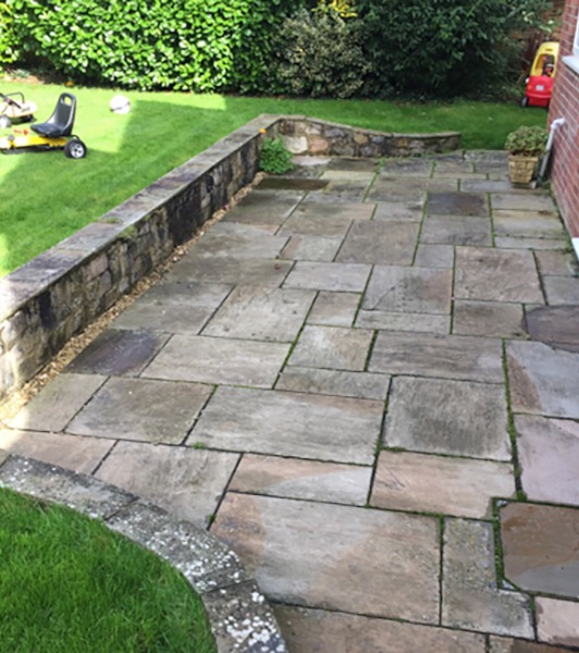 Jet Cleaning Solutions Patio & Sandstone Cleaning Before